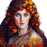 kikkapink autumn fantasy woman painting - bezmaksas png