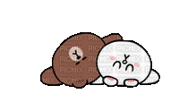 brown_&_cony love bunny bear brown cony gif anime animated animation tube cartoon liebe cher - Δωρεάν κινούμενο GIF