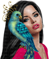 Y.A.M._Fantasy woman girl bird - nemokama png