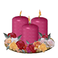 bougies roses - Animovaný GIF zadarmo