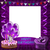 Kaz_Creations Deco Background Frame Happy Birthday - png grátis