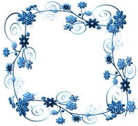 Blue flower frame - ücretsiz png
