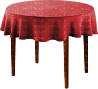 Mesa con mantel rojo - nemokama png
