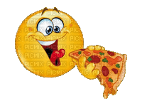 Emoji eating pizza gif - GIF animé gratuit