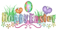happy easter text deco - zdarma png