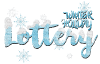 text winter holiday lottery snow gif blue - Free animated GIF