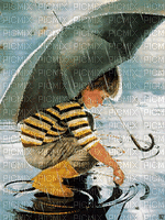 child in rain bp - Бесплатный анимированный гифка