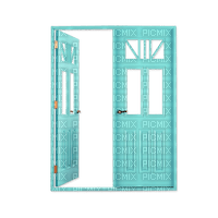 Kaz_Creations Teal Deco Doors Colours - PNG gratuit