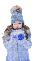 kikkapink winter girl child blue - zadarmo png