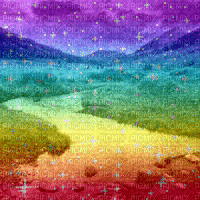 Rainbow Stream Background - Darmowy animowany GIF