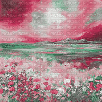 soave background animated   field pink green - GIF animé gratuit