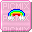 Pixel Pink Rainbow Icon - GIF animate gratis