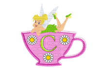 Kaz_Creations Alphabets Tinkerbell On Cup Letter C - zdarma png