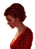 kikkapink girl red dress sad autumn - Free PNG