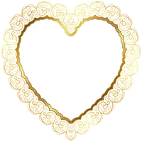 Kaz_Creations Deco Border Heart Love Gold  Frames Frame - gratis png