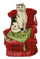 Katze, Sessel, Vintage - besplatni png
