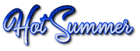 Hot Summer.Text.Blue - By KittyKatLuv65 - Free PNG