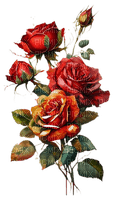 roses rouges orangés - nemokama png