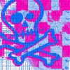 Checkerboard skull sticker - Gratis geanimeerde GIF