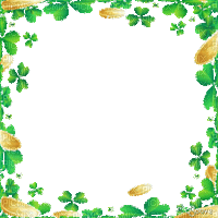 soave frame clover animated  patrick green  gold - 免费动画 GIF