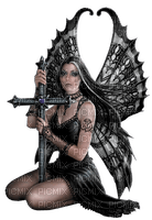 Fairy.Goth.Anne Stokes.Black.White - Free PNG