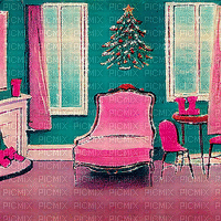 kikkapink vintage room christmas animated - GIF animado grátis