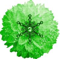 Snowflake.Glitter.Flower.Green - PNG gratuit