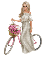 kvinna-woman-cykel - bezmaksas png