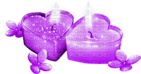 Candles.Hearts.Flowers.Purple - png gratis
