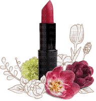 Red Lipstick  Flower Black  -  Bogusia
