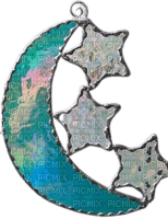 stained glass moon and stars - zdarma png