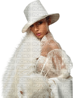 kvinna vit-hatt - PNG gratuit