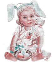 soave children girl easter eggs chuck pink teal - Free PNG