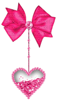 Hanging.Glitter.Heart.Bow.Pink - Free PNG