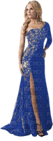 femme robe bleue - darmowe png