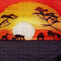 African Sunset Feltwork Background - png ฟรี