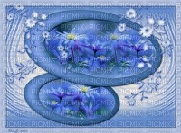 bg-blå blommor--background-blue-flowers - gratis png