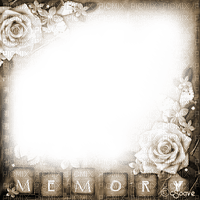 soave frame vintage flowers rose text memory sepia - δωρεάν png