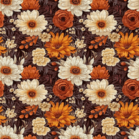 ♡§m3§♡ kawaii fall flowers pattern orange - Free PNG