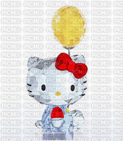 Fond Hello kitty bleu avec un ballon jaune cristal Debutante gif hello kitty bg crystal yellow balloon shiny bg