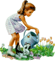 Kaz_Creations Child Girl Garden - nemokama png