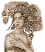 Y.A.M._Art Fantasy woman girl Sepia - ingyenes png