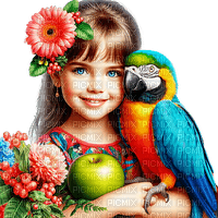 Child - Parrot - gratis png