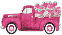 soave deco strawberry truck car pink green - Free PNG