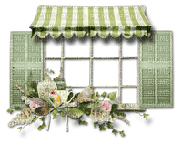 Fenêtre Vert Fleur Rose Déco:) - kostenlos png