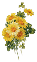 Yellow green orange flowers deco [Basilslament] - ücretsiz png