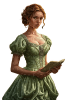 vintage woman book - δωρεάν png