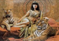 woman with tiger bp - PNG gratuit