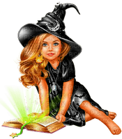 Girl.Witch.Child.Magic.Halloween.Black - png gratuito