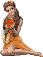 Femme.Women.Orange.Chica.Victoriabea - Безплатен анимиран GIF
